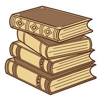 Stack of Vintage Books with Ornate Designs vector