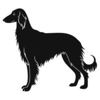 Black Silhouette of an Afghan Hound Dog Breed vector