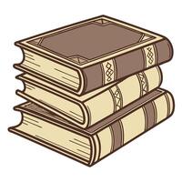 Stack of Three Vintage Books Illustrated Graphic vector