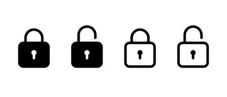 Lock and unlock padlock icon in trendy style. Security, privacy protection sign symbol vector