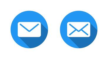 Envelope message icon with long shadow. Newsletter, chat, email sign symbol vector