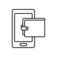 Icon a mobile wallet, isolated against a clean background. vector
