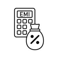 Icon a EMI, isolated against a clean background. vector