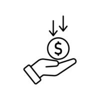 Icon a borrow, isolated against a clean background. vector