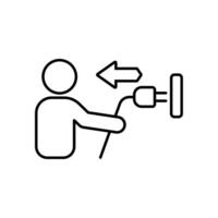Icon a unplugging, isolated against a clean background. vector
