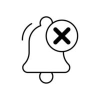 Icon a notifications off, isolated against a clean background. vector