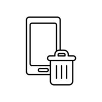 Icon a delete phone, isolated against a clean background. vector