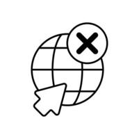 Icon a no internet, isolated against a clean background. vector