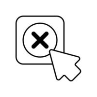 Icon a close app, isolated against a clean background. vector