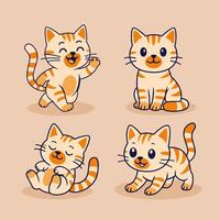 illustration of a cat with a cute expression vector
