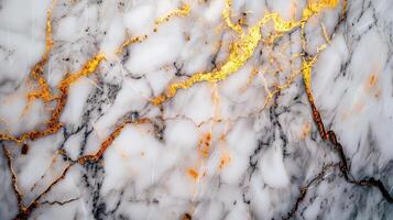 Background with a luxurious white black gold marble texture. Banner, invitation, wallpaper, headers, website, print ads, and packaging design template with panoramic marbling texture. photo