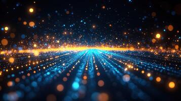 Abstract digital particles, dynamic light beams photo