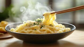 Creamy pasta dish with cheese sauce photo