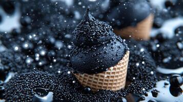 Dark, decadent ice cream cone photo