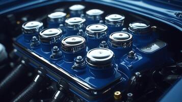 Blue engine's detailed view photo