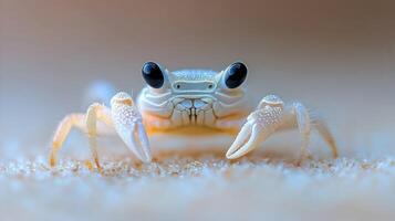 Close-up of a small, pale crab photo