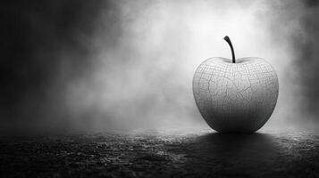 Aged apple in dark setting photo