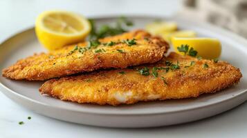 Crispy Pan-fried Fish with Lemon photo