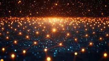 Abstract network of glowing lights photo