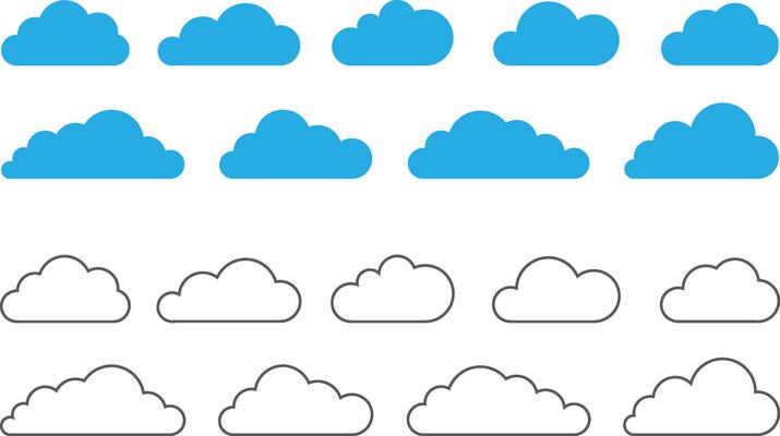 Cloud outline and filled set.