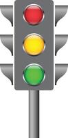 Traffic control signal light red, yellow and green color flat vertical colorful highway light. vector