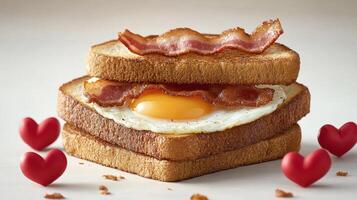 Bacon, egg, and toast breakfast sandwich photo
