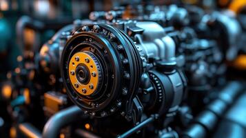 Close-up of a powerful engine photo