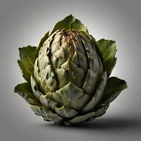 artichoke on grey background photo