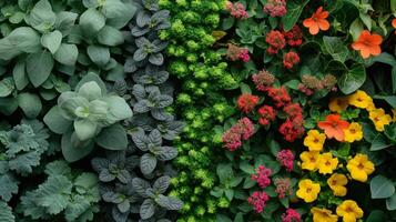 Hands plant saplings in nutrient-rich soil, nurturing growth for a sustainable future. The outdoor setting showcases colorful flora thriving in harmony, promoting biodiversity and conservation. photo