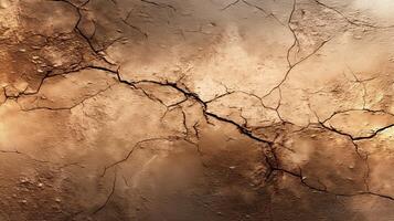 A detailed close-up of cracked earth showcases a dry and textured surface, serving as a versatile background for various ecological and mockup projects. photo