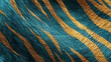 Textured backdrop features lively turquoise and gold patterns resembling tiger skin, perfect for creative projects. photo