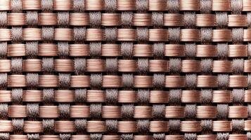 Detailed woven textile displays a harmonious blend of soft earth tones, suitable for various eco-friendly mockups or backgrounds, presenting a calm visual effect. photo