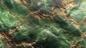 This backdrop features a rich texture of green and gold hues, ideal for eco-themed designs, presentations, and creative mockups in diverse applications. photo