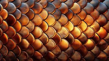 A vibrant background showcases intricate animal skin textures with shimmering golden tones, perfect for design mockups or creative projects requiring empty space. photo