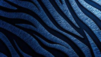A detailed texture of blue zebra skin creates a unique background, ideal for eco-friendly designs and artistic mockups, showcasing flowing lines and depth. photo