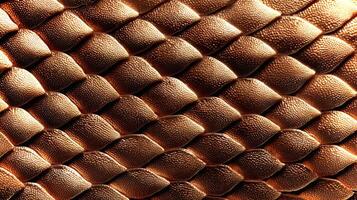 Close-up view of a textured surface resembling animal skin, featuring a stunning sheen and intricate patterns, ideal for design and mockup applications. photo