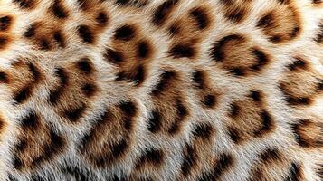 Close-up view of leopard skin displaying unique patterns and textures, emphasizing rich tones of brown and black. Ideal for eco-themed design projects. photo