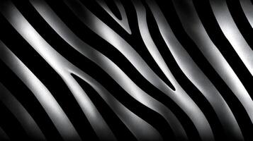 Striking black and white zebra skin texture displays unique patterns, providing a stylish backdrop for various creative projects. Perfect for eco-focused themes. photo