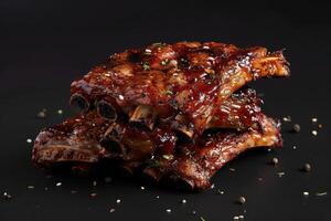 Tender and flavorful barbecued ribs with a hint of spice photo