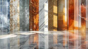 Marble floor with different colors and textures photo