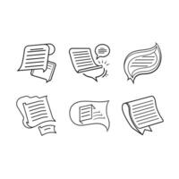 Speech Transcript Outline Icon Line Art for Transcription, Script, or Document Concepts vector