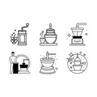 Daily Grind Illustration Work, Routine and Coffee Concept Design vector