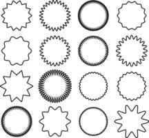 Collection of Starburst Badges and Circle Seals Sets vector