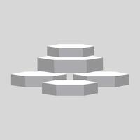 3D Render of a Hexagonal Podium for Product Showcase vector