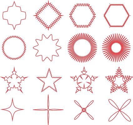 Collection of abstract geometric shapes and line patterns set