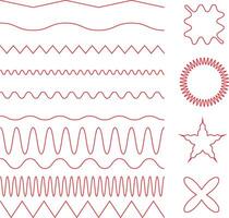 Collection of abstract geometric shapes and line patterns vector