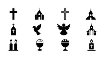 Sacred Icons A collection of religious symbols, each telling a story of faith and spirituality, artfully captured in a display that reflects the solemnity and reverence vector