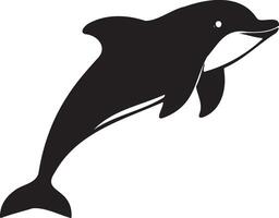 Dolphin silhouette on white background vector
