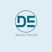 DE initial logo design vector