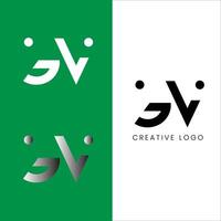 GV initial logo design icon vector